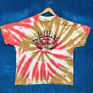 San Francisco 49ers Gold/Red Tie-Dye NFL Football T-Shirt Size Extra Large